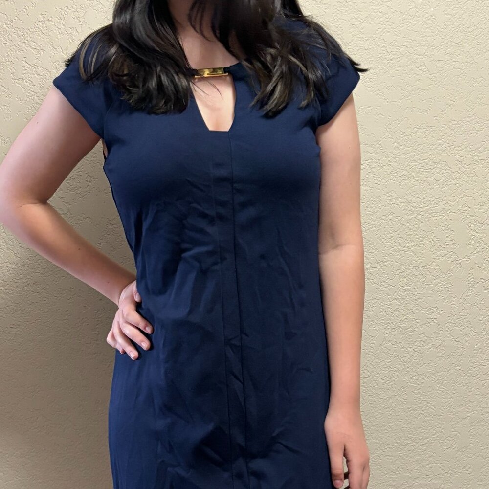 Dark Blue Size 10 Michael Kors Sheath Dress